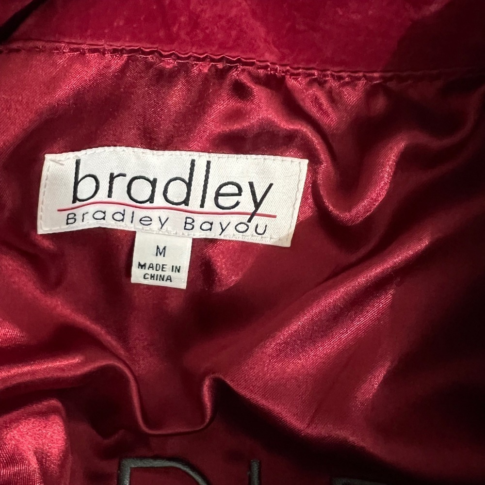 Bradley Bayou Red Suede Grommet Trimmed Long Sleeve Jacket Coat Women's Medium - Picture 8 of 12